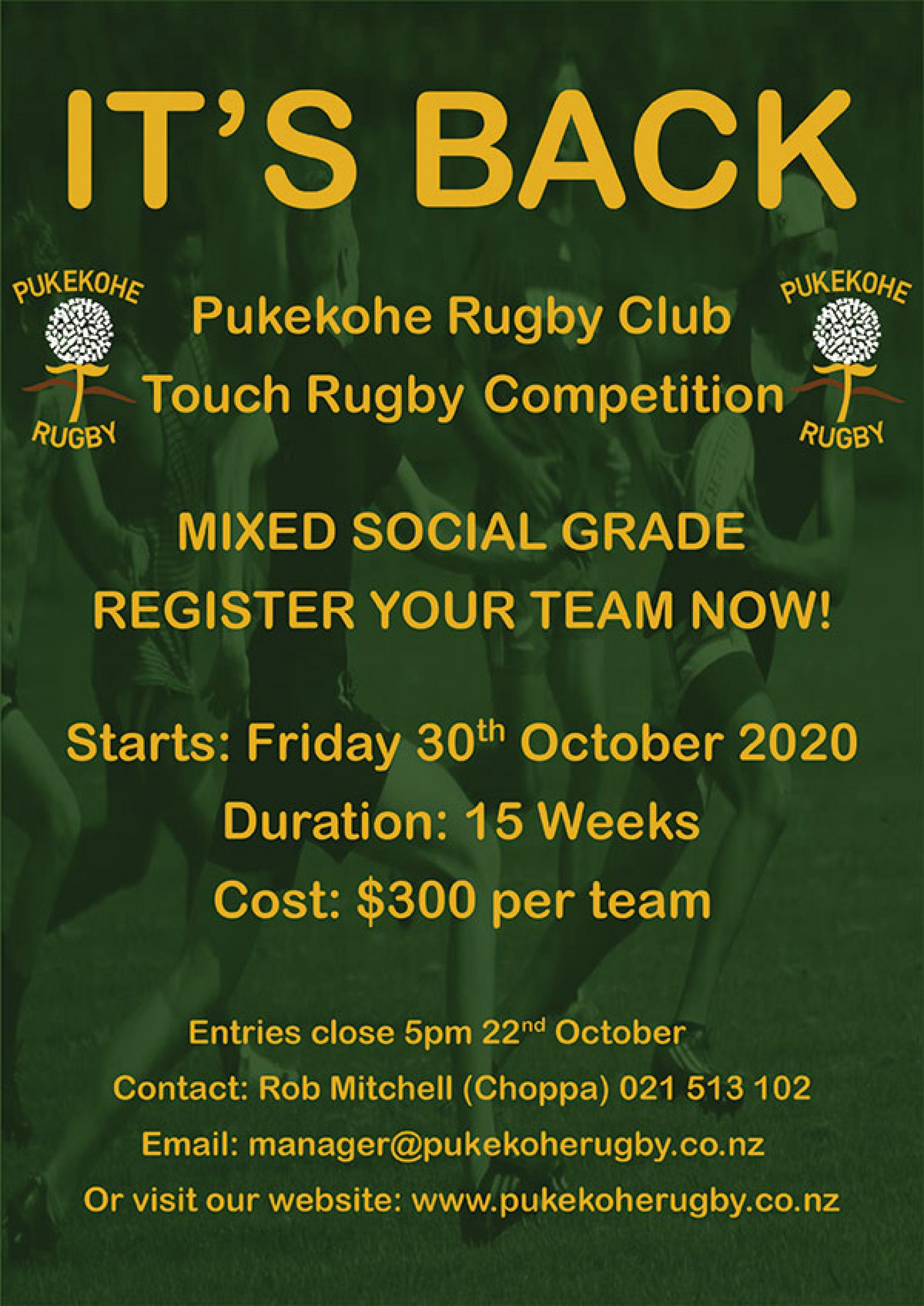 Touch Rugby Pukekohe Rugby Football Club Official Website